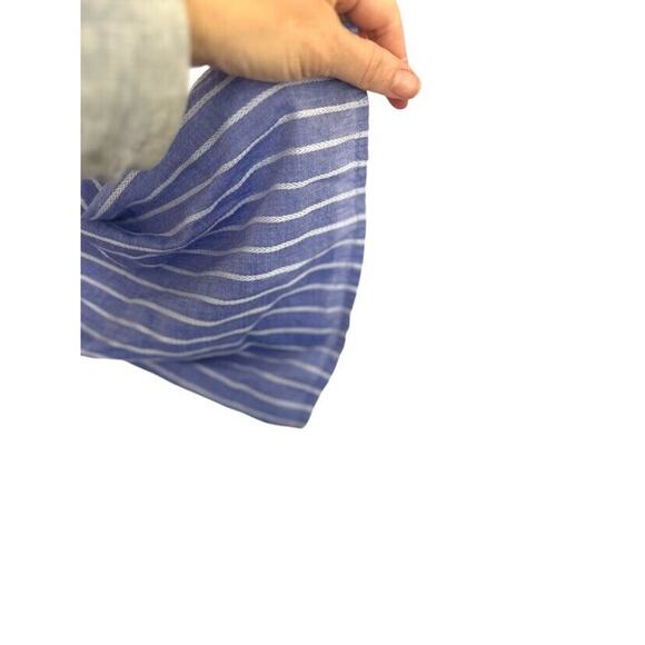 Free People Lola Boho Striped Tiered Dress Chambray Blue Embroidered Lagenlook - Picture 6 of 12